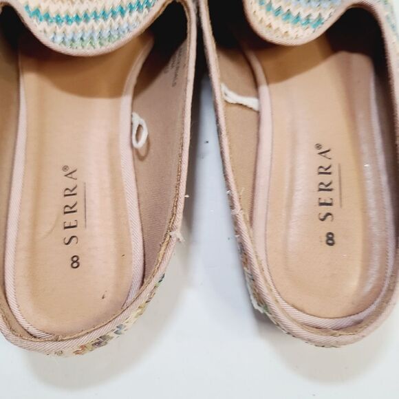 Colorful Boho Woven Straw Slip on Serra Mule Flats size 8 - Picture 7 of 10
